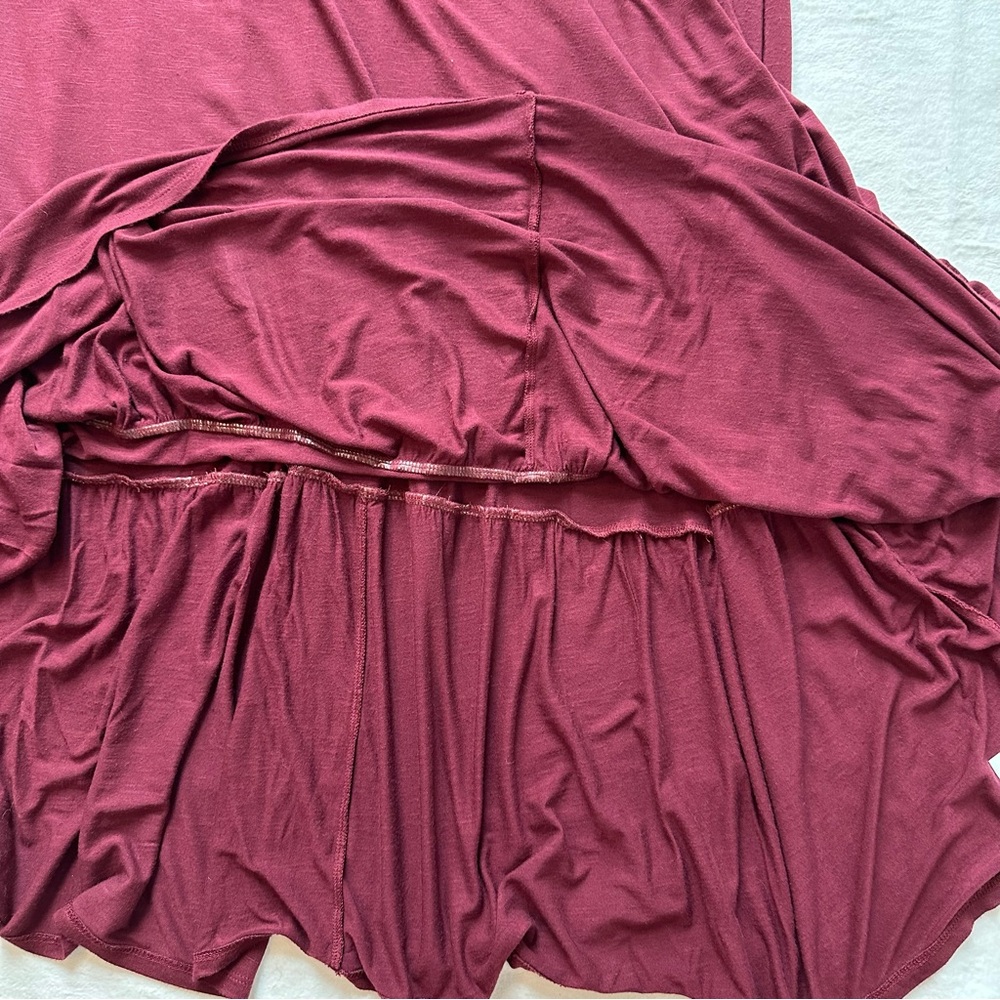 Lane Bryant Women’s Wine Burgundy Knit Flounce Maxi Dress, size 18/20 - Picture 13 of 16